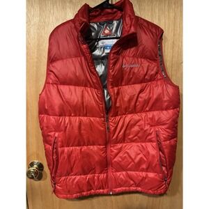 Columbia Omni Heat Turbo Down Mens Large Red Puffer Vest